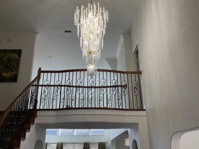 Staircase Chandelier Installation Project